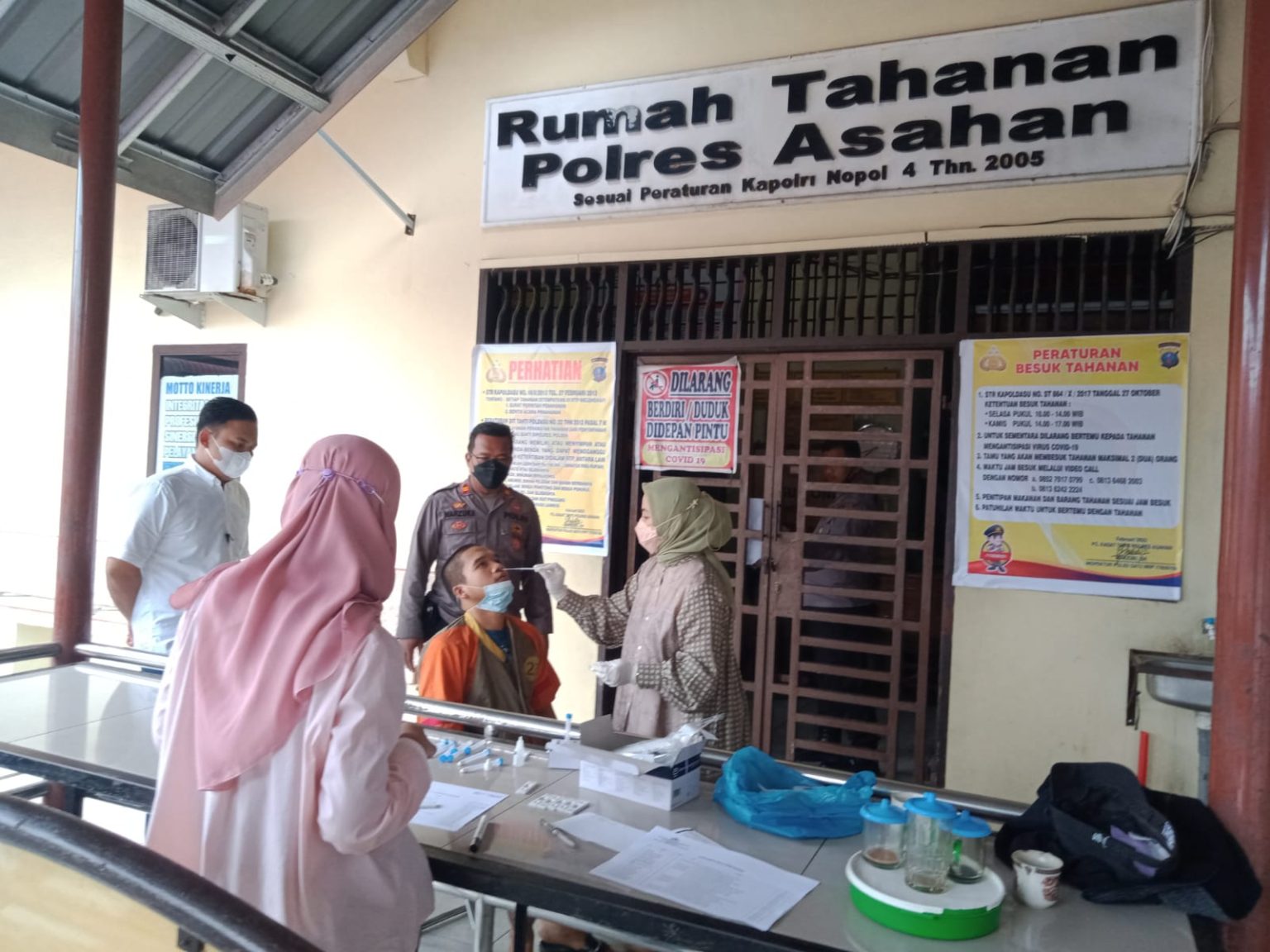Cegah Penularan Covid-19, Polres Asahan Rapid Tes Antigen Tahanan di RTP