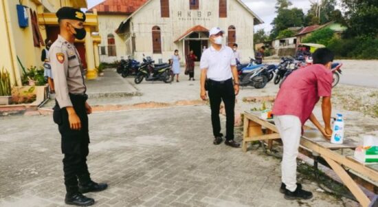 Polres Humbahas Ingatkan Prokes Jemaat dan Berikan Rasa Aman Saat Ibadah