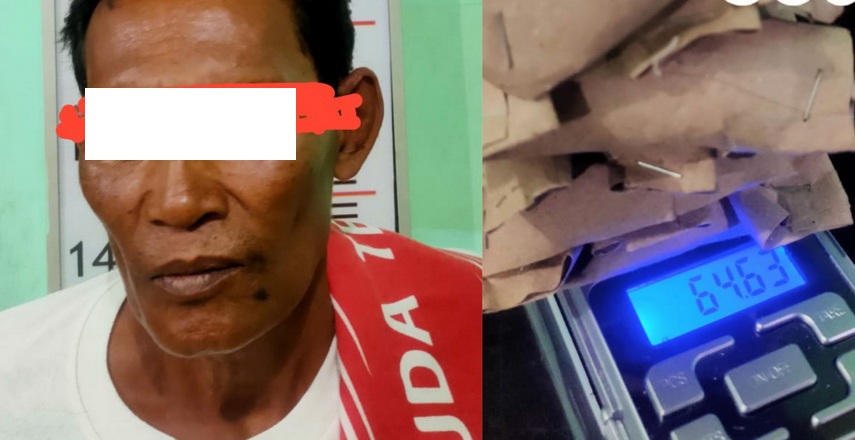 Miliki 64,63 Gram Daun Ganja Kering Sujono Diamankan Polisi