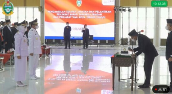 Gubsu Edy Rahmayadi Lantik Pj Wali Kota Tebingtinggi dan Pj Bupati Tapteng