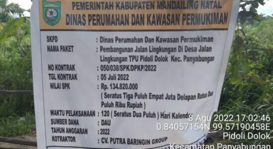 Pembangunan Jalan Lingkungan TPU Diduga tak Sesuai RAB, PPK Bungkam