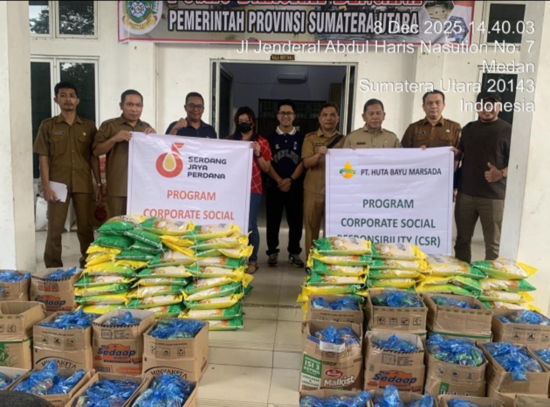 PT Serdang Jaya Perdana dan PT Huta Bayu Marsada Antar Bantuan CSR untuk Korban Banjir-Longsor Sumut