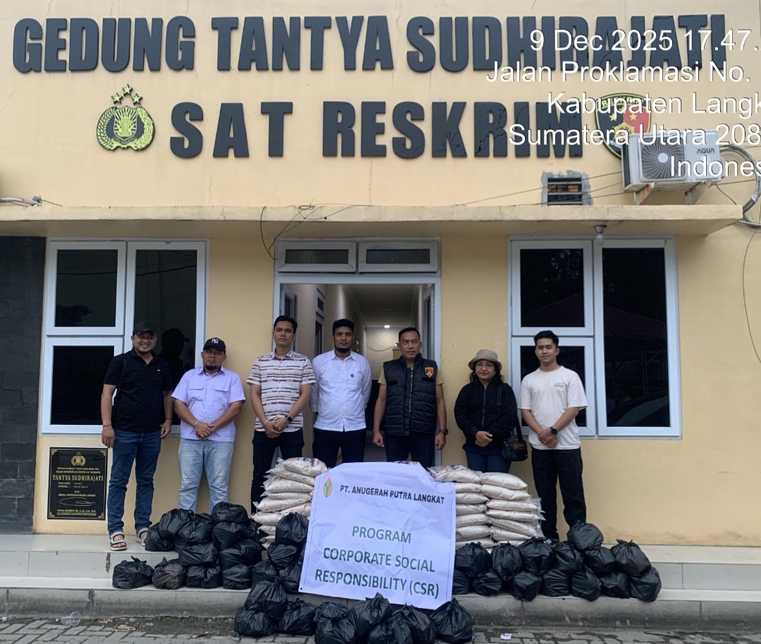 PT Anugerah Putra Langkat Salurkan 50 Paket Sembako untuk Korban Bencana Langkat