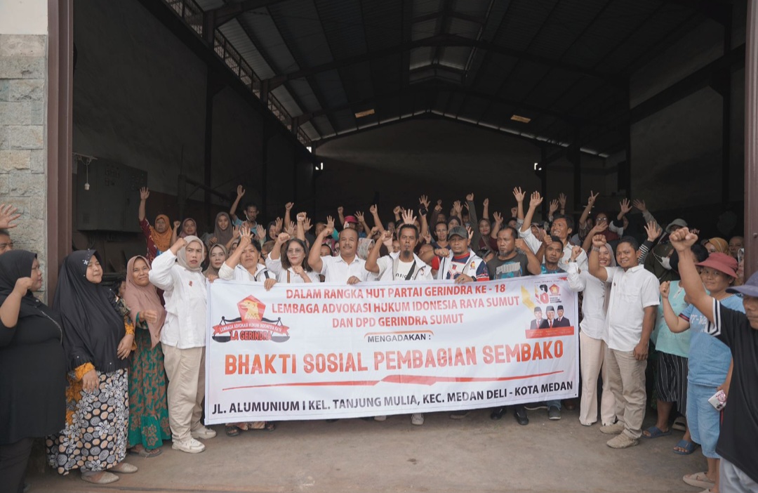Sayap Partai Bergerak : Hut Ke 18 Partai Gerindra Lembaga Advokasi Hadir untuk Rakyat Tanjung Mulia Medan